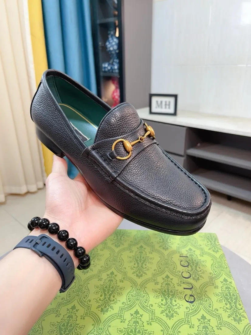 Men's Men's Shoes💰560🌹🌹[GUCCI] Gucci leather shoes are the most popular classic. Synchronized with the official website, the upper is made of Italian first-layer cowhide ➕cowhide lining, with unique brand and unique craftsmanship. Highlighting the hot style of the new year. Stop hesitating, stop wandering, get it now. Number: 38--44